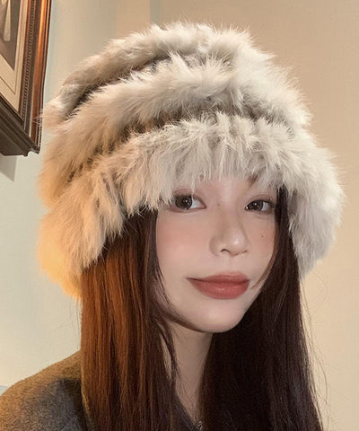 Chic Rabbit Hair Knitted Winter Warm Fisherman Hat
