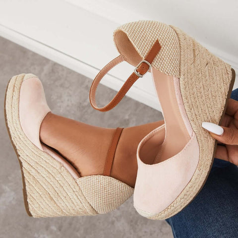 Closed Toe Espadrilles Wedges Platform Ankle Strap Dress Sandals