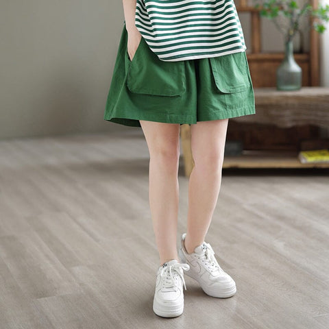 Women Summer Casual Minimalist Cotton Loose Shorts