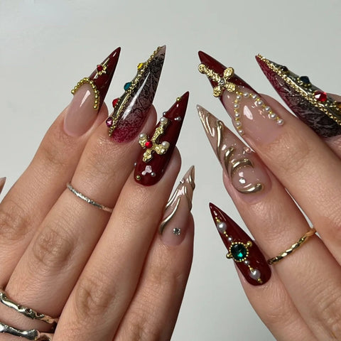 Hot SaleEmeraldHandmade Artificial Gel Nail Press-On Nails