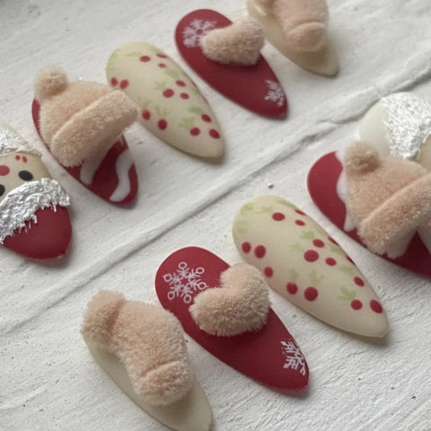 NewChristmas HatCarefully designed pure handmade press-on gel nails