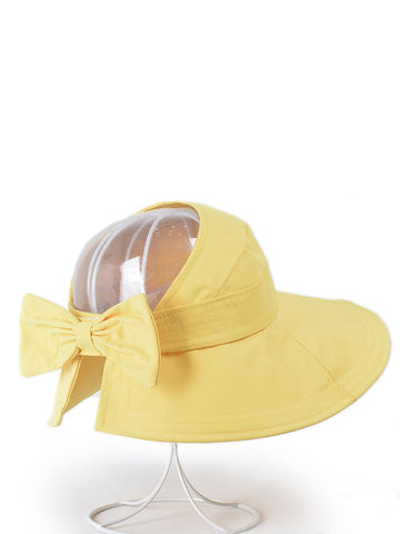 Damen Sommer Casual Bowknot Solide Großkrempe Hut