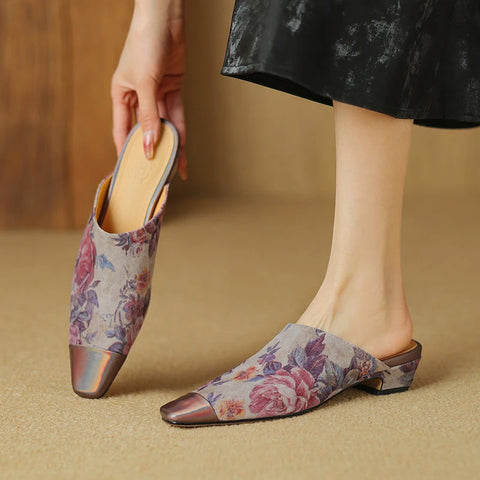 2024 New Fashion Muller Shoes High-Quality Sheep Suede Comfortable High Heel Slippers Simple Home Slippers Daily Casual Shoes