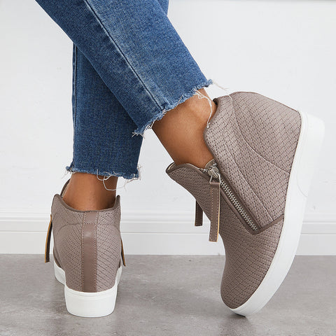 Casual Hidden Wedge Sneakers Platform Wedge Booties