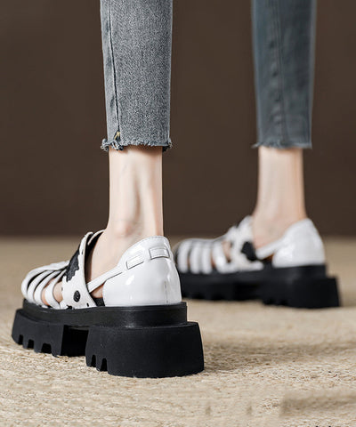 Plateau-Sandalen mit schwarzem Leopardenmuster und römischen Sandalen 2025, neues ausgehöhltes Design