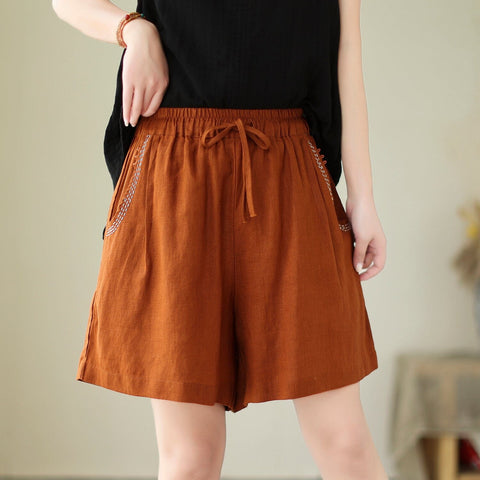 Women Summer Loose Casual Linen Shorts