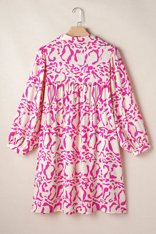 Lovely Johnny Collar Long Sleeve Mini Dress