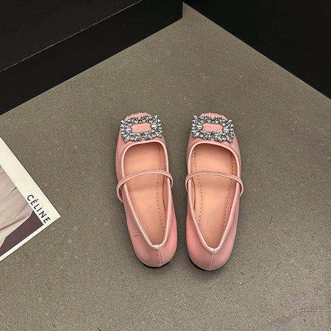 Designer Kristall Damen Ballerinas Mode Damen Casual Weiche Sohle Flats Frühling Damen Komfort Gummiband Ballerina Schuhe