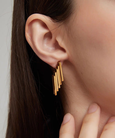 Gold Titanium Steel Geometric Earrings