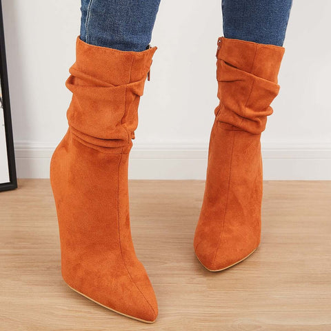 Pointed Toe Stiletto Short Boots High Heel Ankle Sock Booties