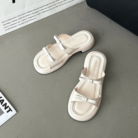 Designer Summer Butterfly-knot Women Slippers Fashion Open Toe Flats Slides Ladies Outdoor Casual Beach Sandalias Flip Flop