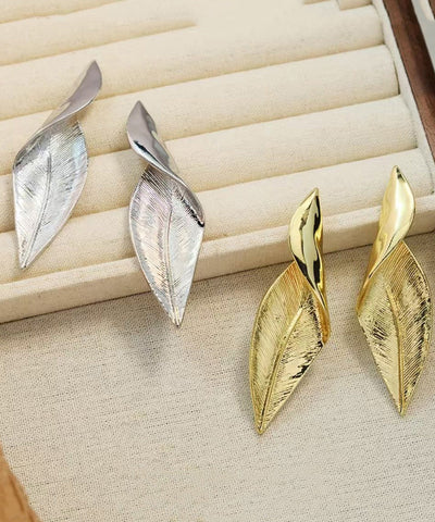 Silver Leaves Metal Earrings