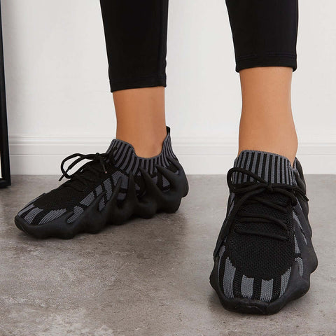 Lightweight Slip on Running Sneakers Knitted Walking Shoes