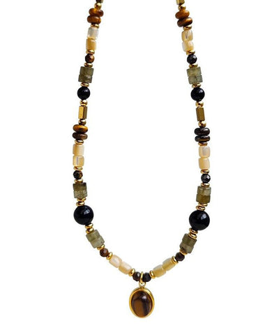 Original Design Luxury Tiger's Eye Agate Pendant Necklace