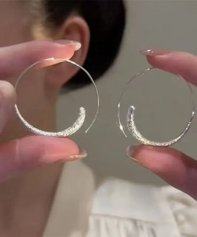 Oversize Silk Stergild Silver Hoop Earrings