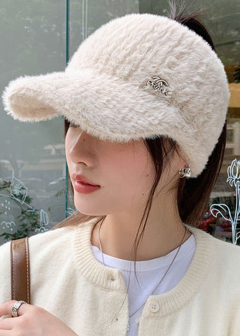 Handgemachte warme Fleece gestrickte Baumwolle rosa Baseball Cap Hut