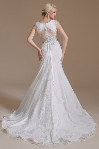 Cap Sleeves Mermaid Lace Wedding Dress Long Online