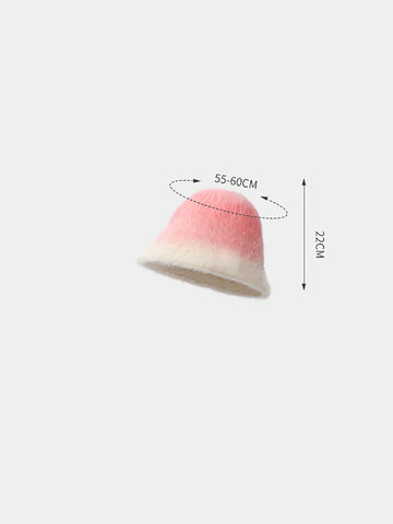 Women Winter Warm Gradient Color Plush Hat