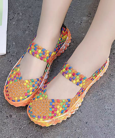 Bequeme Schuhe aus schwarzem Strickstoff zum Spleißen von Plattfüßen