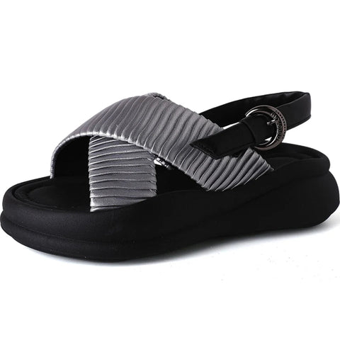 Designer Summer Open Toe Women Sandals Fashion Soft Sole Platform Flats Shoes Outdoor Casual Office Lady Sandalias
