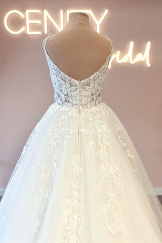 Swetheart Princess Wedding Dress Lace Appliques Sleeveless