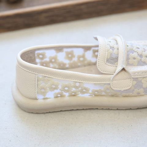 Atmungsaktive, flache Sommer-Loafer aus Mesh