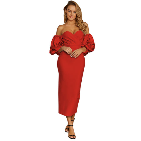 Frühling Hight Qualität Couture Damen Kleid Lange Temperament Abendkleid