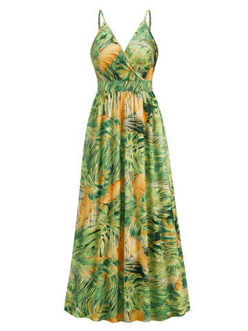 Tropical Cami Vacation Maxi Dress