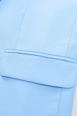 Einreihiger, himmelblauer Ballanzug für Herren mit steigendem Revers