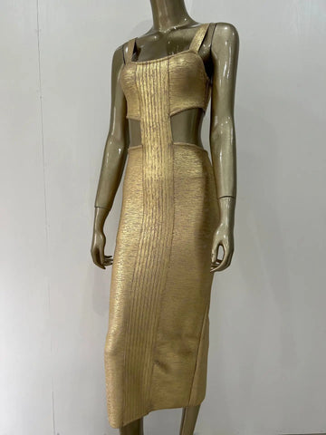 Robe de soirée de banquet à la mode et sexy avec imprimé à chaud et robe bandage
