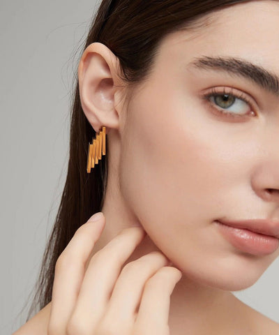 Gold Titanium Steel Geometric Earrings