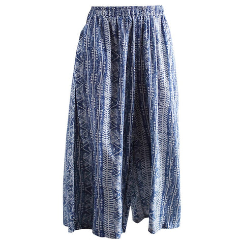 Women Summer Floral Loose Wide Leg Pants