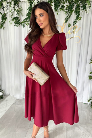 Midikleid mit Puffärmeln