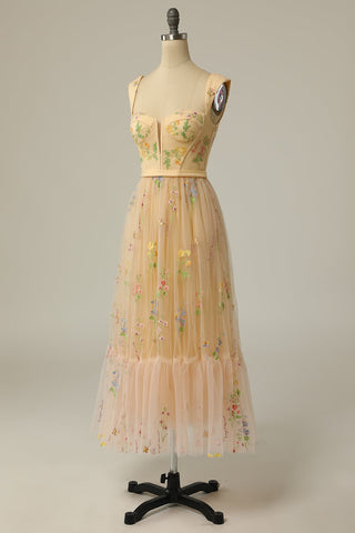 Cute A Line Sweetheart Light Purple Long Prom Dress with Embroidery