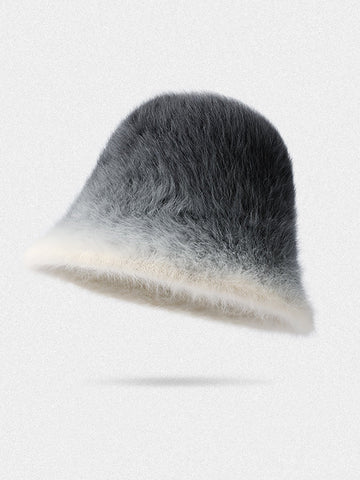 Women Winter Warm Gradient Color Plush Hat