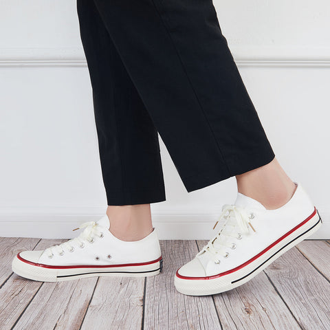 Flache Canvas-Sneakers zum Schnüren für Herren und Damen
