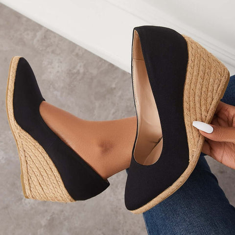 Platform Espadrilles Wedge Sandals Closed Toe Slip on Pumps