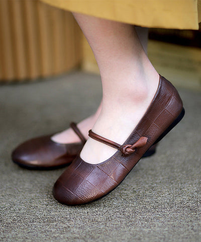 Handgemachte Retro Grüne Weiche Flache Schuhe für Damen