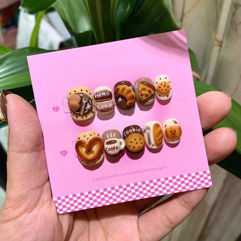 Breakfast ElfCarefully designed pure handmade press-on gel nails