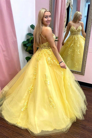 Spaghetti Straps Prom Gown