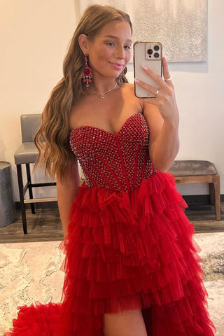 Robe de bal asymétrique en tulle