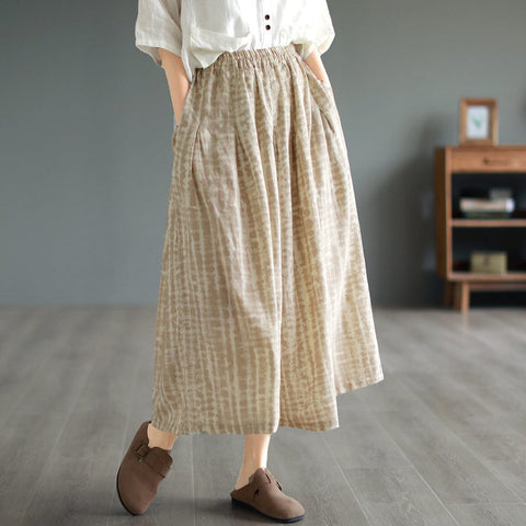 Women Summer Loose Linen Casual Wide Leg Pants