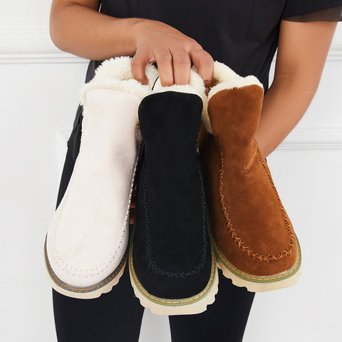 Classic Non-Slip Ankle Snow Booties Warm Fur Lining Boots
