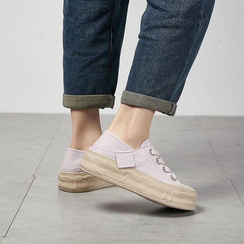 Spring Summer Minimalist Leather Casual Shoes