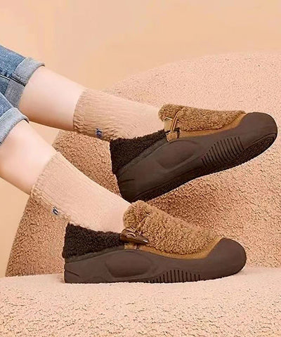 Lässige, gelbe Plateauschuhe aus Baumwollstoff mit Spleißfunktion und warmer Sohle