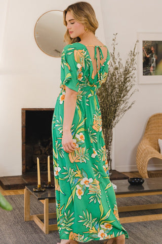 Tropical Plus Size Summer Maxi Dress