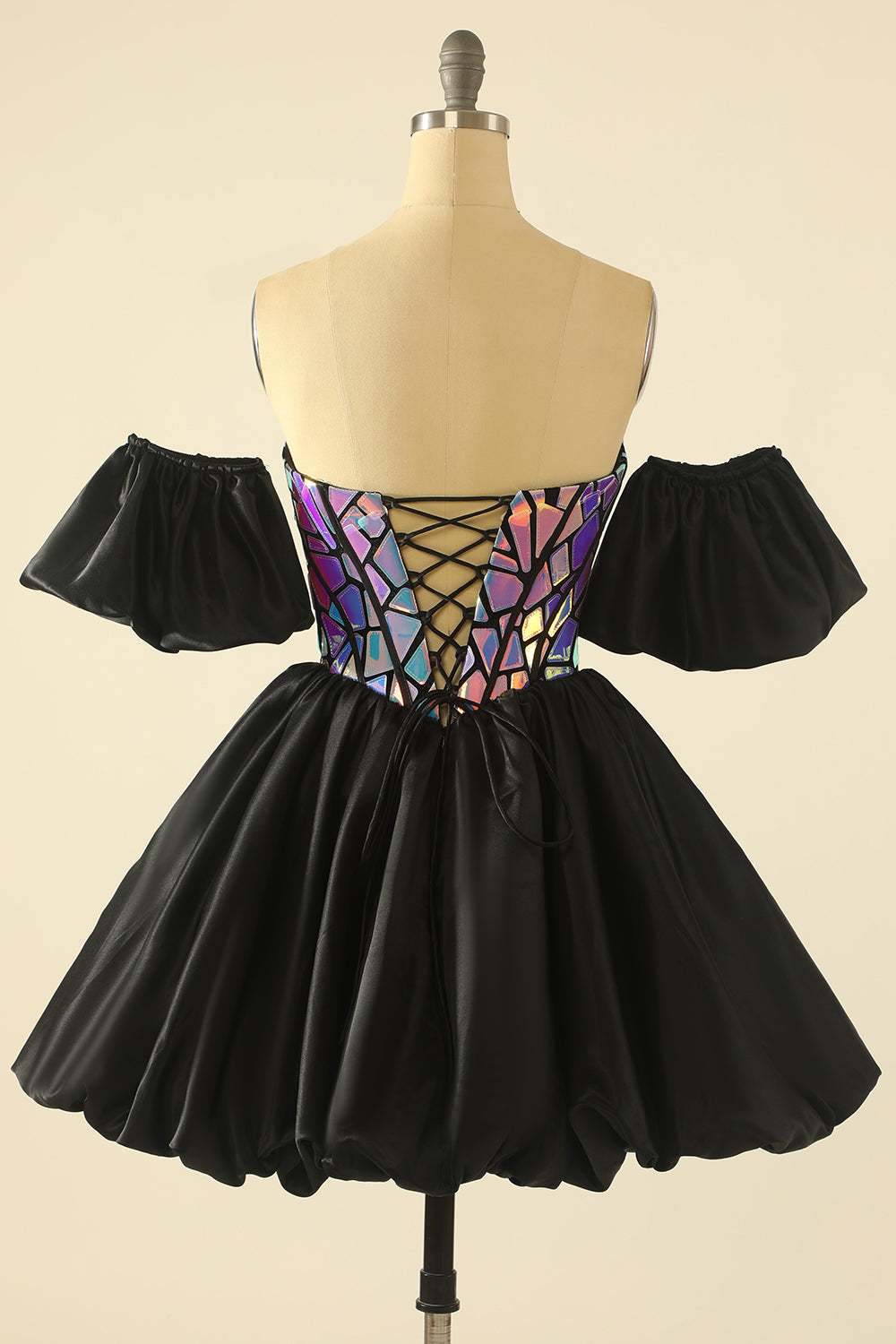 Black Sweetheart Homecoming Dress With Detachable Sleeves