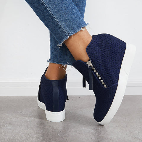 Casual Hidden Wedge Sneakers Platform Wedge Booties