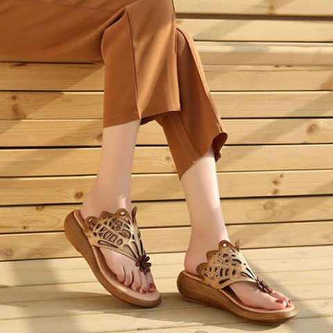 Women 2022 Casual Leather Shoes Beige Portable Slippers