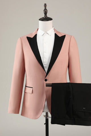 Zweiteiliger Ballanzug für Herren in spitzem Revers in Blush